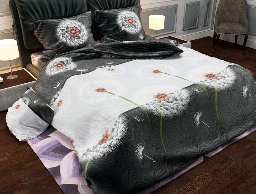 Ткань для постельного белья Бязь "Gold" Lux GL3617grey