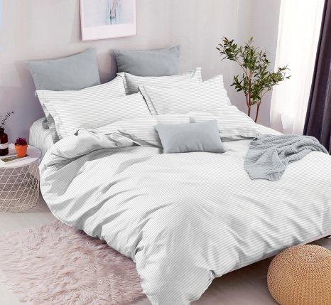 Ткань для постельного белья Бязь "Gold" Lux в полоску GLS226-1White (50м)