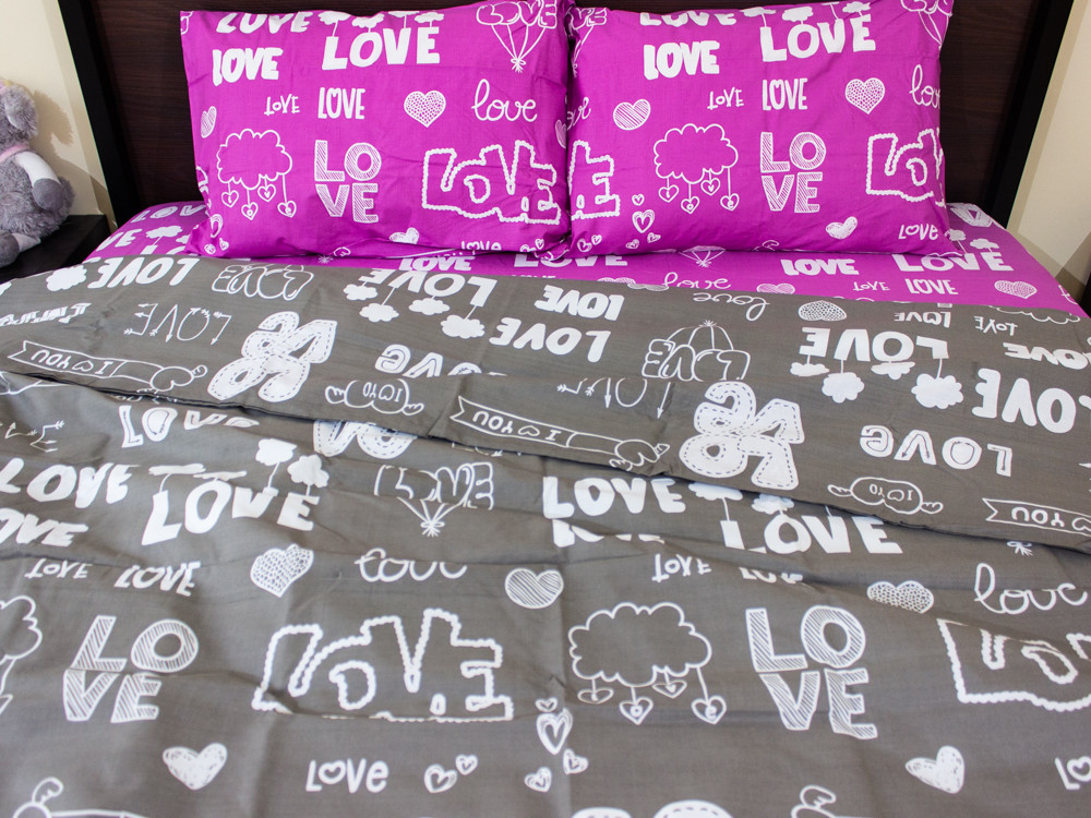 Двоспальний набір постільної білизни 180*220 із Бязі "Gold" №15727AB Черешенка™