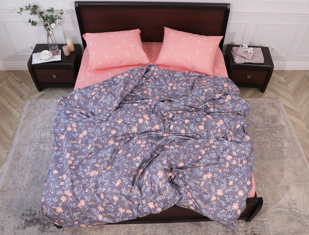 Двоспальний набір постільної білизни 180*220 із Бязі "Gold" №15587AB Черешенка™