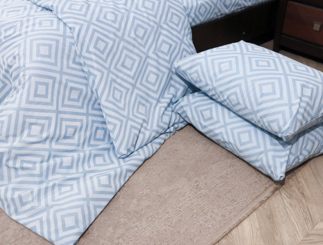 Полуторний набір постільної білизни з ромбами 150*220 із Бязі "Gold" №151506 Черешенька™