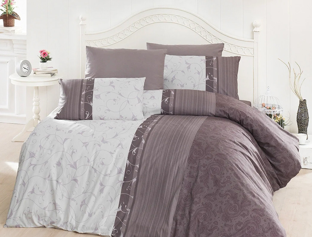 Полуторний набір постільної білизни 160*220 із Ранфорсу Peitra Leylak First Choice™