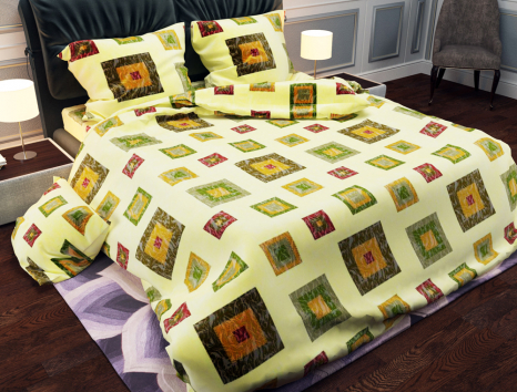 Ткань для постельного белья Бязь "Gold" Lux "Квадрат" GL960