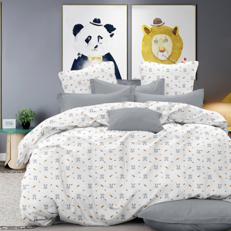 Тканина для постільної білизни Бязь "Gold" Lux дитяча GL16561grey