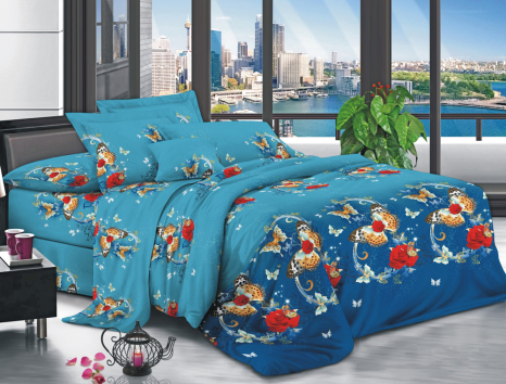 Євро набір постільної білизни 200*220 із полікотону №204231 Черешенька™