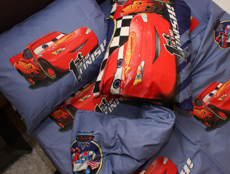 Полуторний набір постільної білизни 150*220 із Бязі "Gold" №164291 Черешенка™