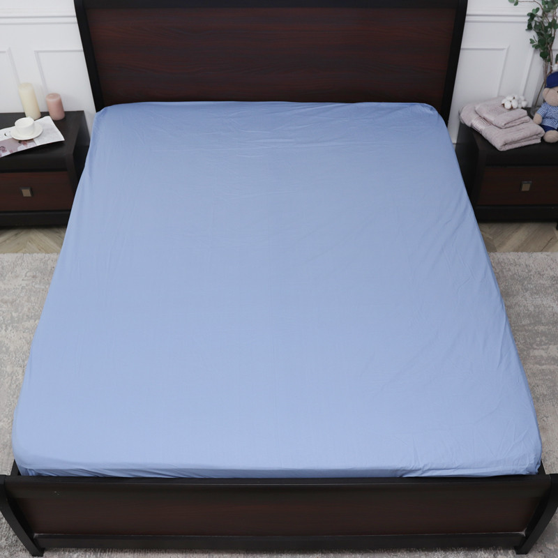 Простынь на резинке (90*200*25) голубая №1062