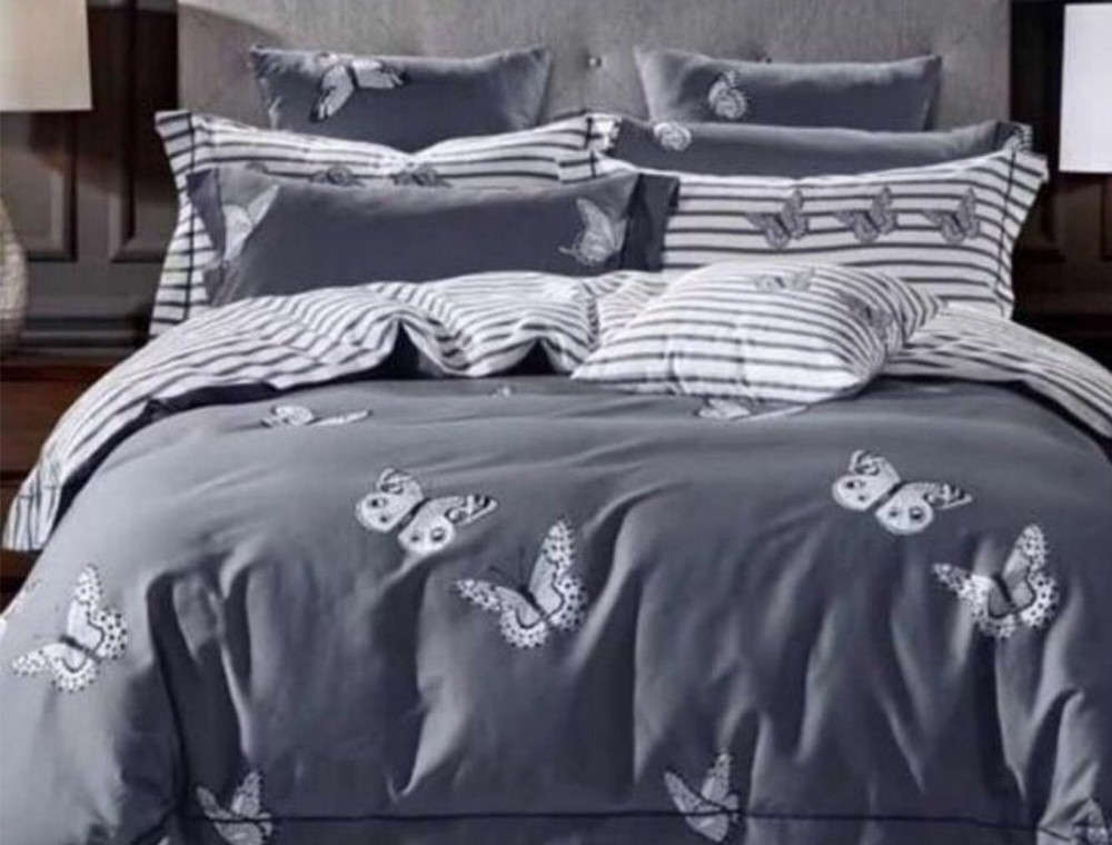 Двоспальний набір постільної білизни 180*220 із Сатину №1915AB Черешенка™