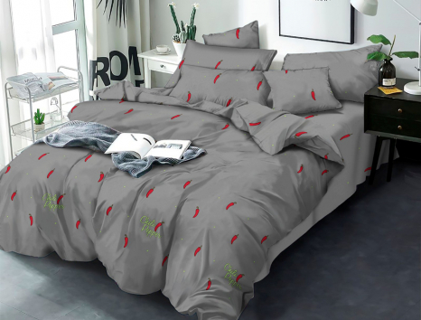 Тканина для постільної білизни Бязь "Gold" Lux "Чилі перець (сірий)" GL3854