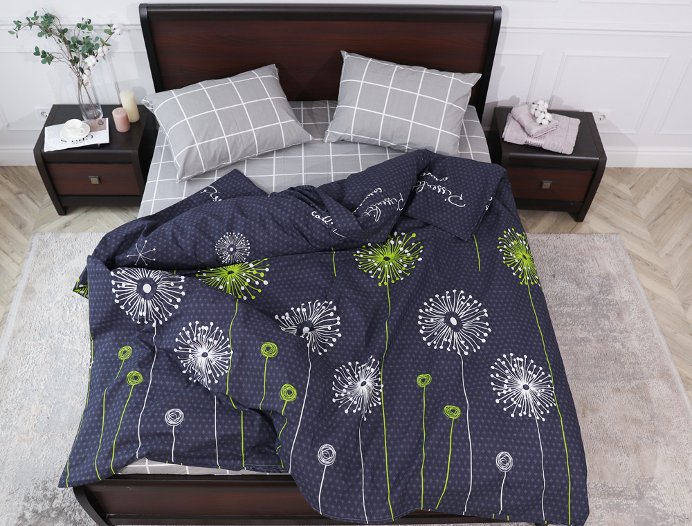 Полуторний набір постільної білизни 150*220 із Бязі "Gold" №15525AB Черешенка™