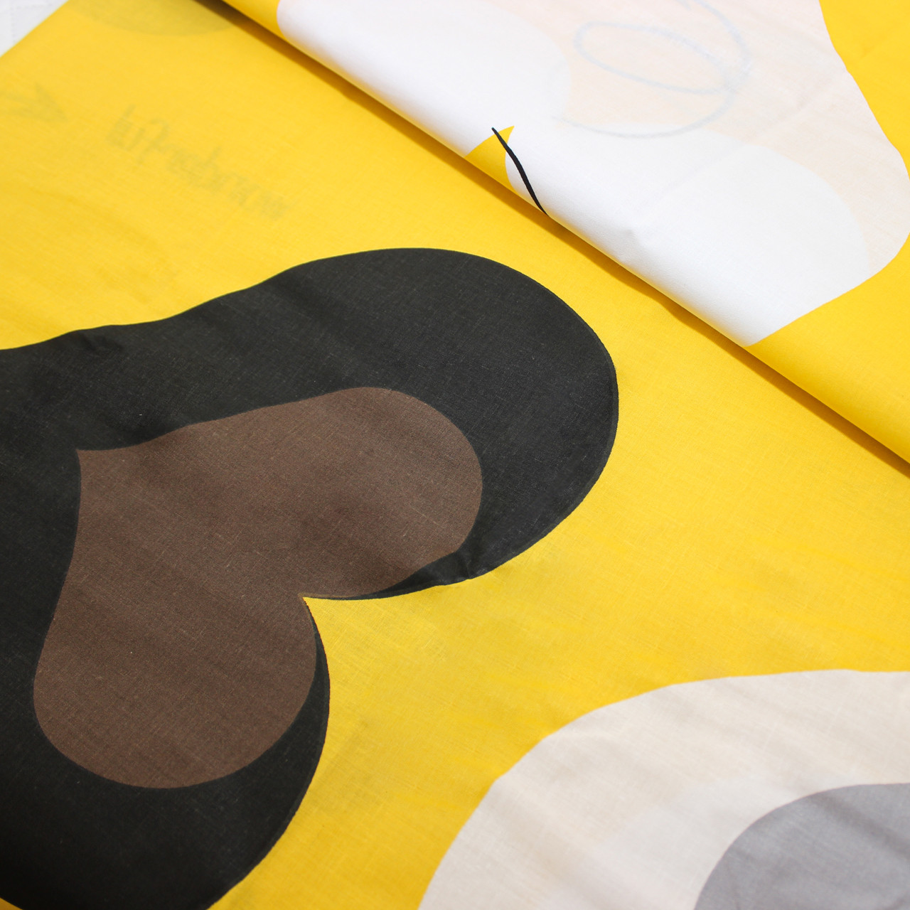 Тканина для постільної білизни Бязь "Gold" Lux "Дивовижне кохання (жовтий)" GL4154