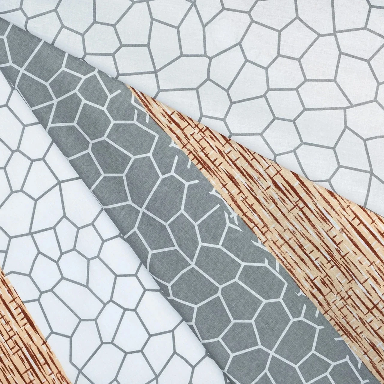 Ткань для постельного белья Бязь "Gold" Lux "Бежевая полоса" GL4028