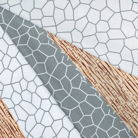 Ткань для постельного белья Бязь "Gold" Lux "Бежевая полоса" GL4028