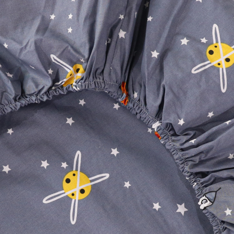 Простирадло на резинці (140*200*25) синє з принтом космос №668171