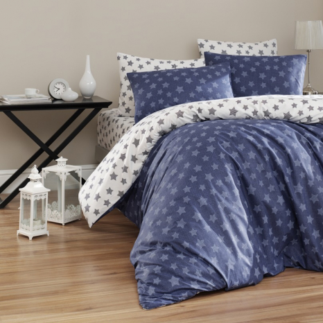 Сімейний набір постільної білизни із Ранфорсу Light Lacivert First Choice™