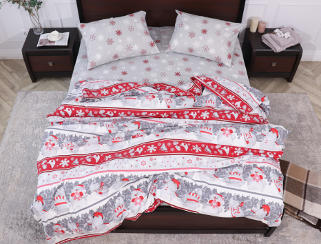 Полуторний набір постільної білизни 150*220 з Фланелі №954204AB Черешенка™