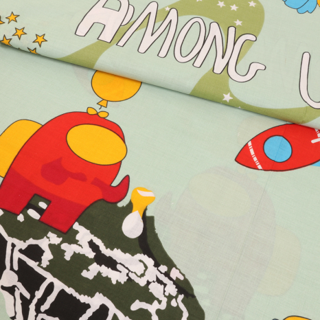 Ткань для постельного белья Бязь "Gold" Lux детская GLB7873green