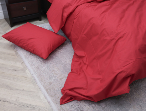 Сімейний набір однотонної постільної білизни із Бязі "Gold" №151069 Черешенька™