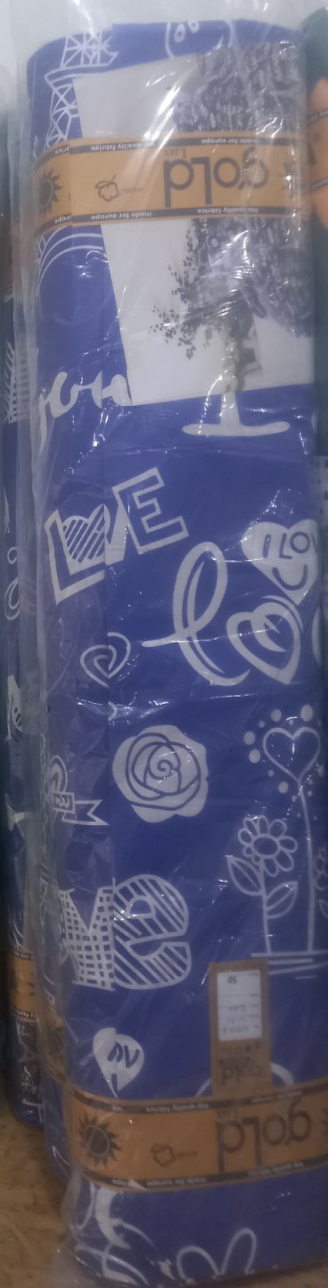 Ткань для постельного белья Бязь "Gold" Lux GL3687blue