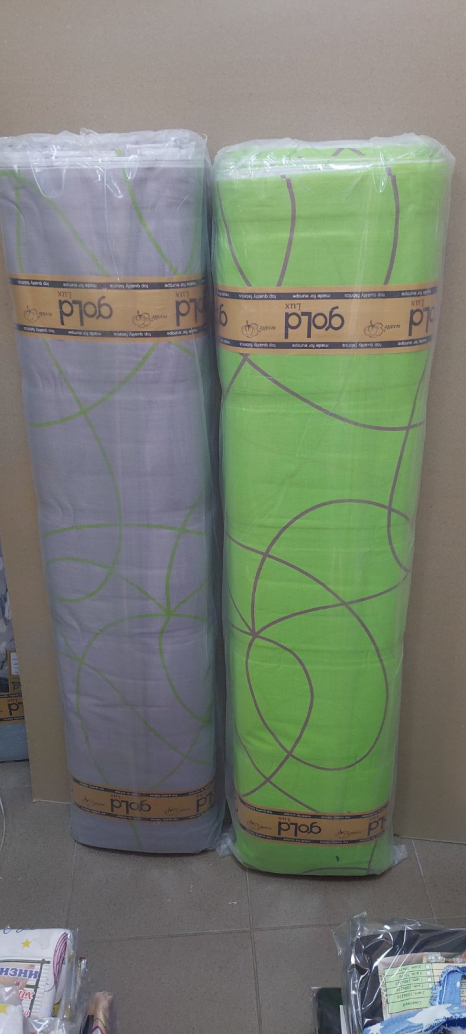 Тканина для постільної білизни Бязь "Gold" Lux "Абстрактний (зелений)" GL4149 (A+B) - (50м+50м)