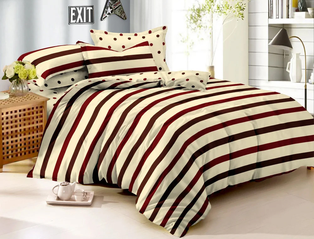 Двоспальний набір постільної білизни 180*220 із Сатину №017 Черешенка™