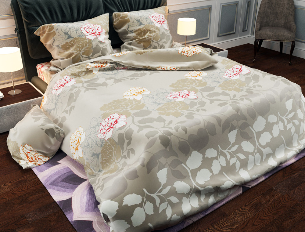 Ткань для постельного белья Бязь "Gold" Lux "Цветочный принт (стилизированный)" GL953