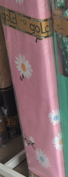 Ткань для постельного белья Бязь "Gold" Lux "Новшество ромашек (розовый)" GL3868