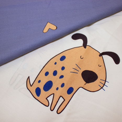 Тканина для постільної білизни Бязь "Gold" Lux дитяча "Добродушні песики" GLB4201 (A+B) - (50м+50м)