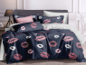Семейный набор хлопкового постельного белья из Сатина №8612AB Черешенка™