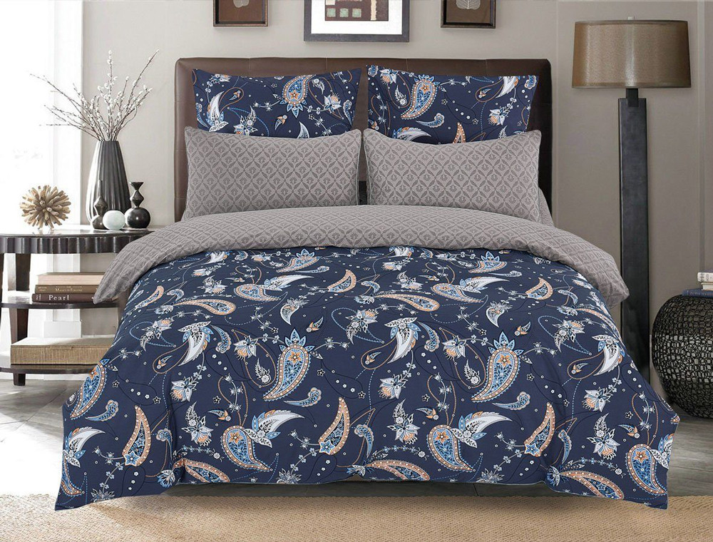 Полуторный набор постельного белья 150*220 из Сатина №112AB Черешенка™