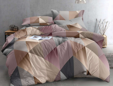 Двоспальний набір постільної білизни 180*220 із Сатину №198AB Черешенка™