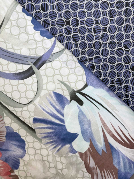 Тканина для постільної білизни Бязь "Gold" Lux GL2001blue (A+B) - (50м+50м)