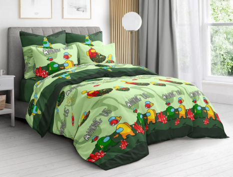 Ткань для постельного белья Бязь "Gold" Lux детская GLB7873green