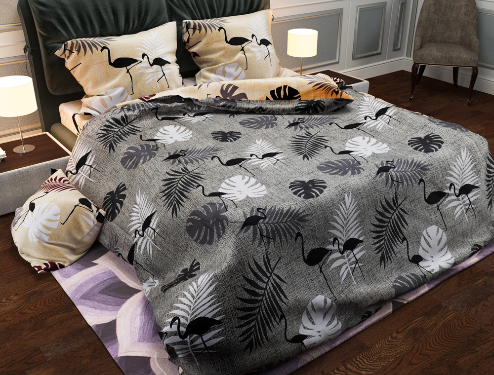 Ткань для постельного белья Бязь "Gold" Lux "След природы (бежевый)" GL3904