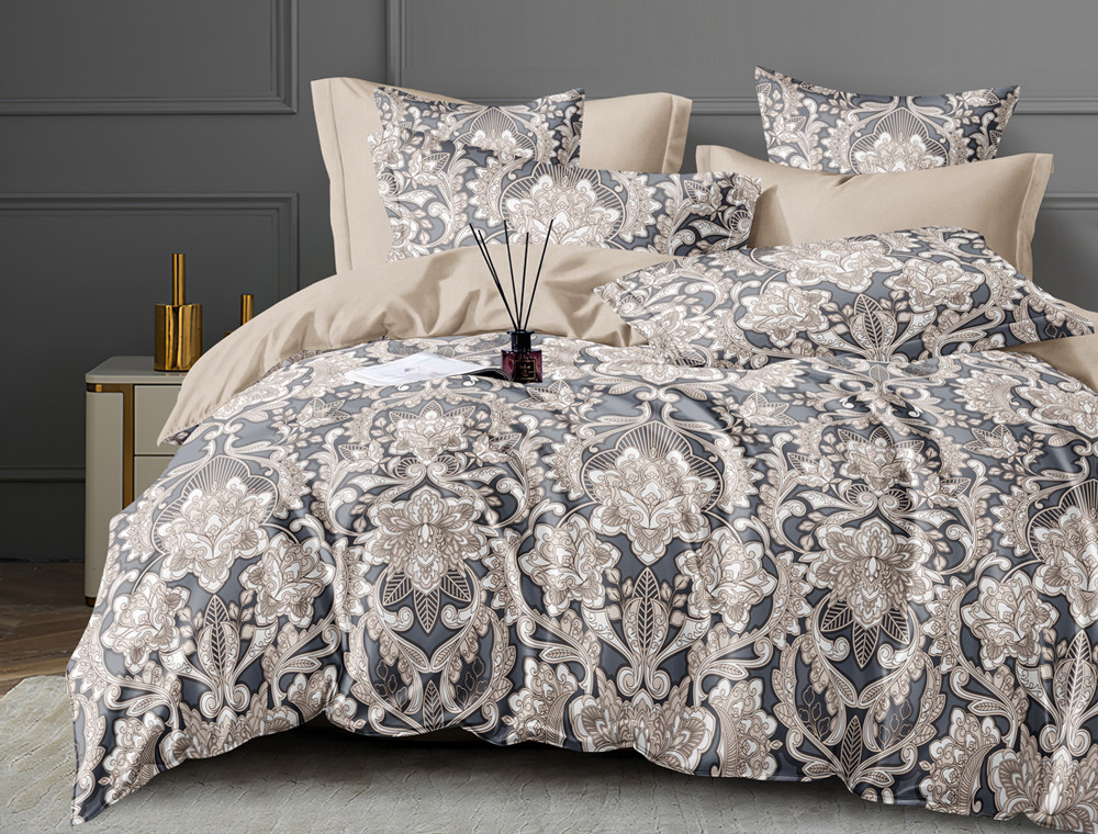 Двоспальний набір постільної білизни 180*220 із Сатину №44249AB Черешенка™