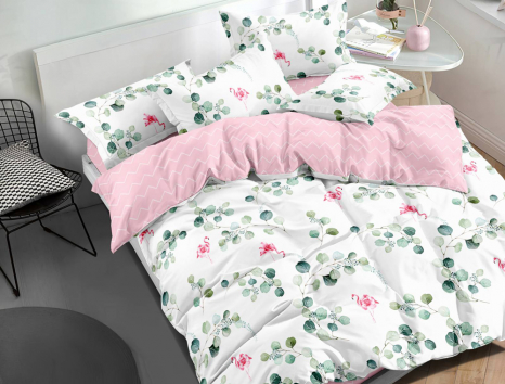 Двоспальний набір постільної білизни 180*220 із Сатину №3413AB Черешенка™