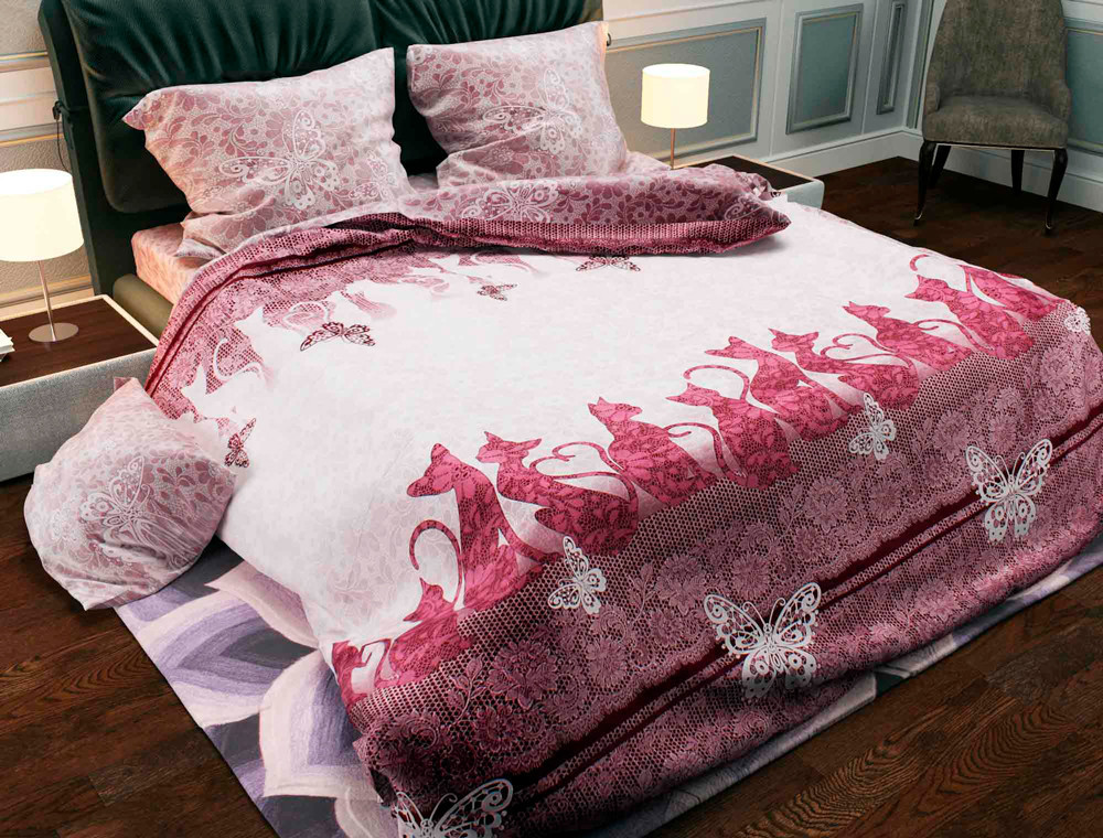 Полуторний набір постільної білизни 150*220 із Бязі "Gold" №151182 Черешенка™