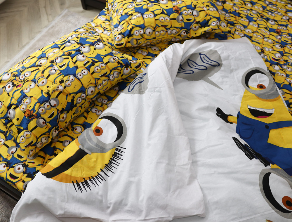 Полуторний набір постільної білизни 150*220 із Бязі "Gold" №16932AB Черешенка™