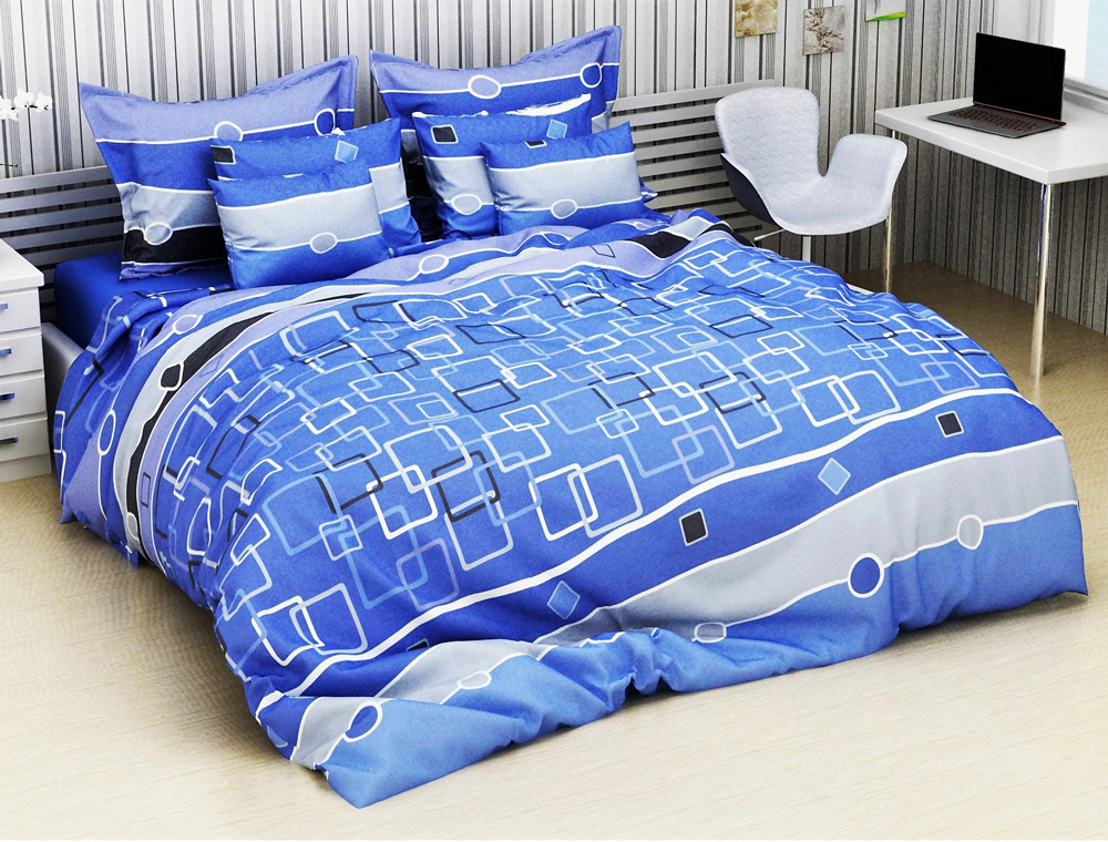 Ткань для постельного белья Бязь "Gold" Lux GL021blue