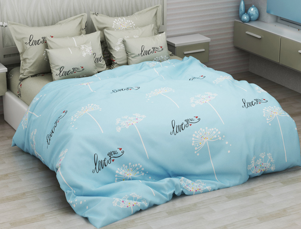 Сімейний набір постільної білизни із Бязі "Gold" з простирадлом на резинці №144155AB Черешенька™