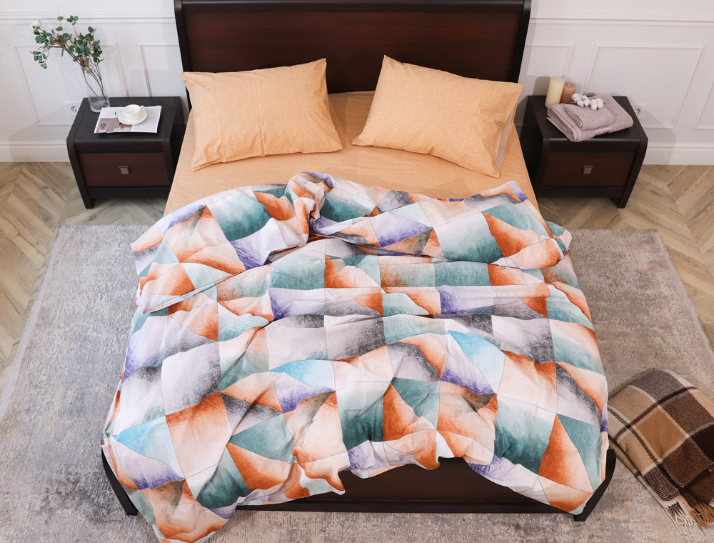 Полуторний набір постільної білизни 150*220 із Бязі "Gold" №154527AB Черешенка™