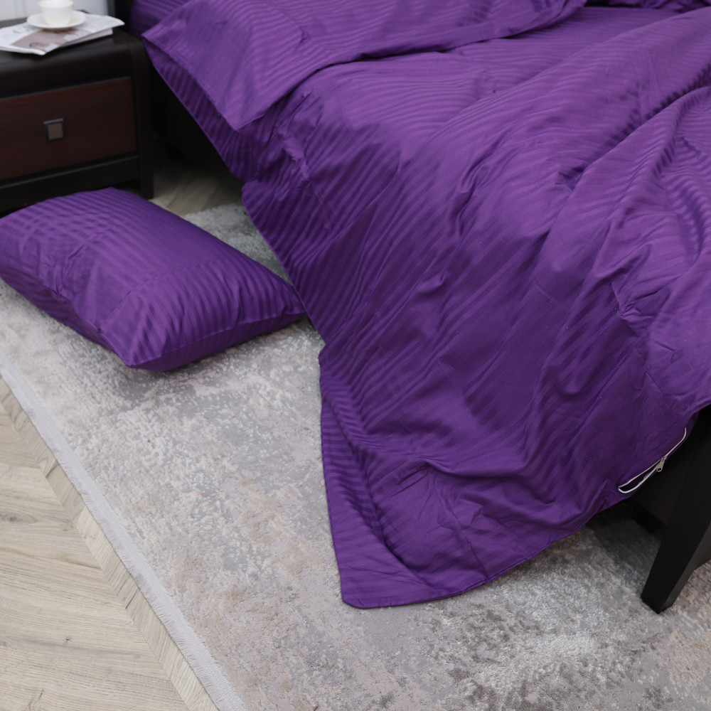 Сімейний набір постільної білизни зі Страйп Сатину №543218