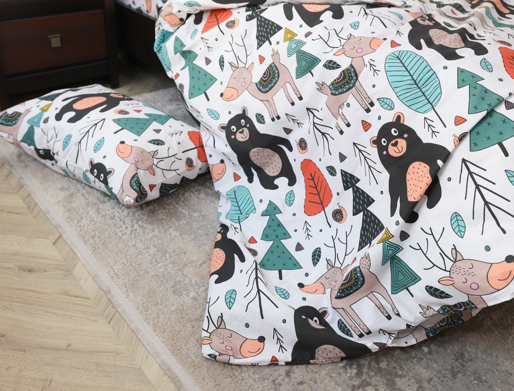 Полуторний набір постільної білизни 150*220 із Бязі "Gold" №165609 Черешенка™