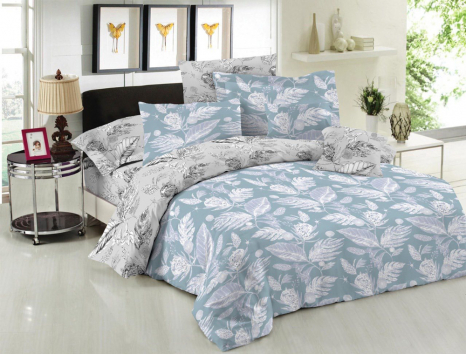 Ткань для постельного белья Бязь "Gold" Lux "Пальмовый отпечаток" GL1633 (A+B) - (50м+50м)