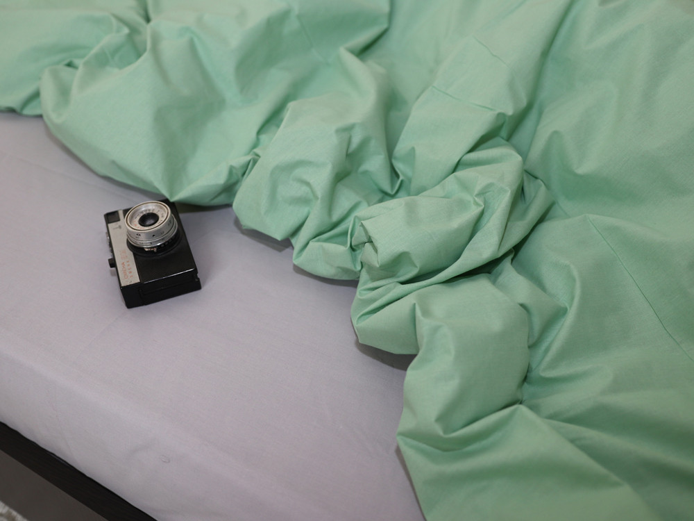 Двоспальний набір однотонної постільної білизни 180*220 із Бязі "Gold" №15565AB Черешенька™