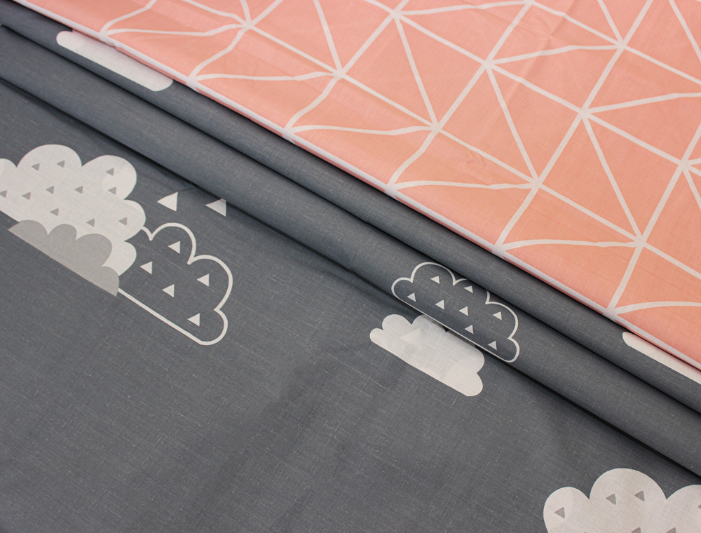 Ткань для постельного белья Бязь "Gold" Lux "Облака" GL1411 (A+B) - (50м+50м)