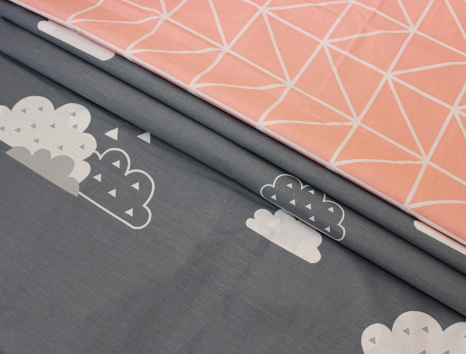 Ткань для постельного белья Бязь "Gold" Lux "Облака" GL1411 (A+B) - (50м+50м)