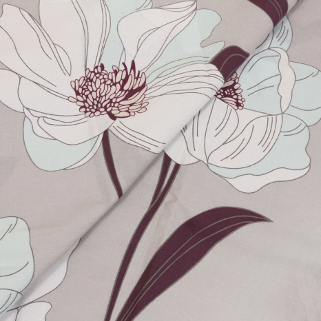 Тканина для постільної білизни Бязь "Gold" Lux "Квіточки (бежевий)" GL518