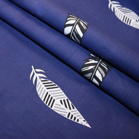 Ткань для постельного белья Бязь "Gold" Lux "Радужные перья" GL1505 (A+B) - (50м+50м)