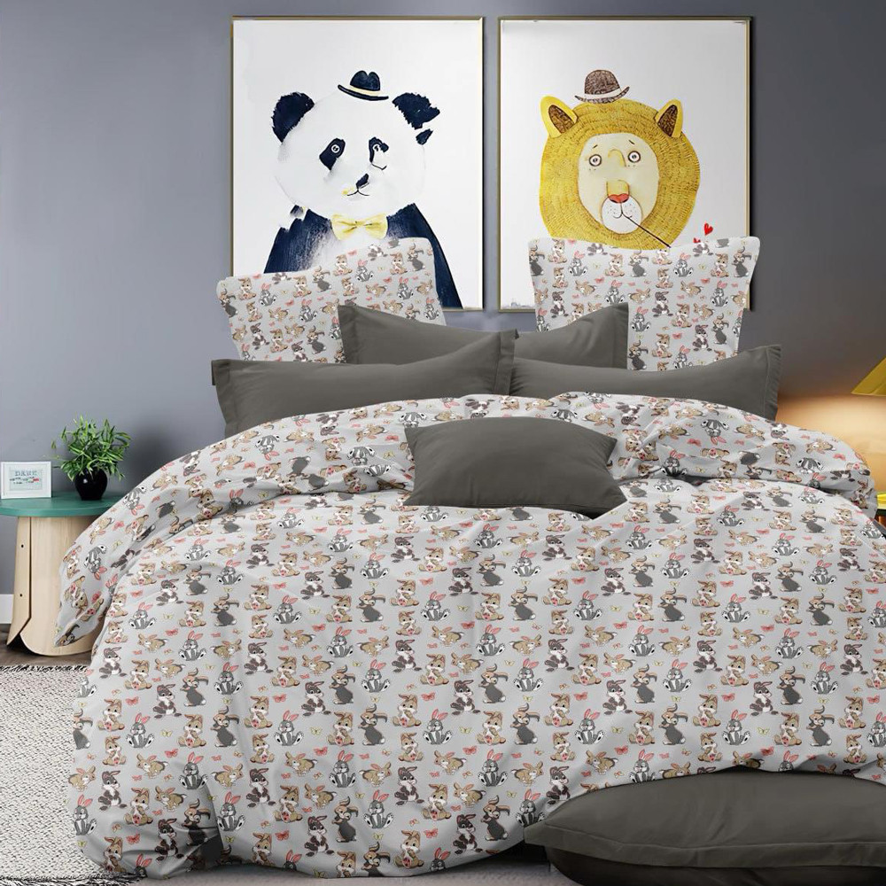 Ткань для постельного белья Бязь "Gold" Lux детская GL16155grey